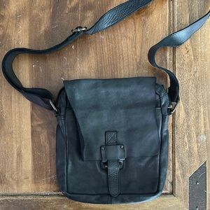 Black Leather Crossbody Bag